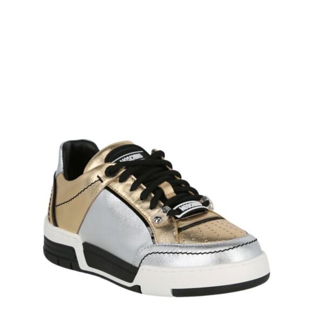 Metallic Colorblocked Low-Top Sneakers